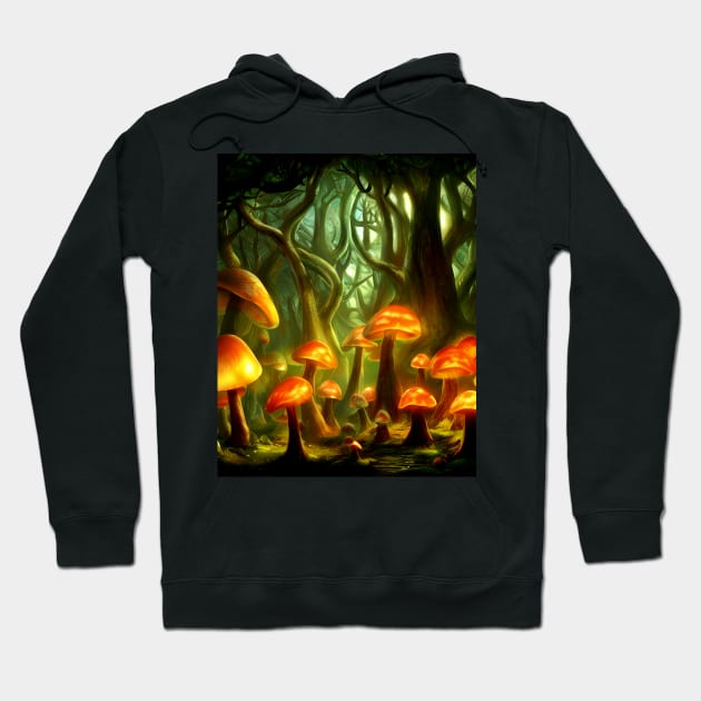 Trippy Magic Mushroom Enchanted Forest Hoodie by ichewsyou